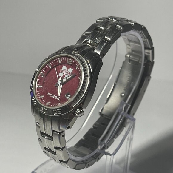 Mississippi State Bulldogs NCAA Women's Stainless-Steel Watch by Fossil NEW - Picture 2 of 6